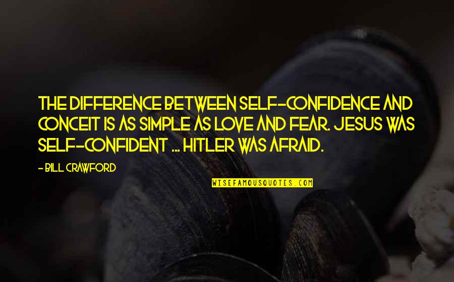 Confidence And Conceit Quotes By Bill Crawford: The difference between self-confidence and conceit is as