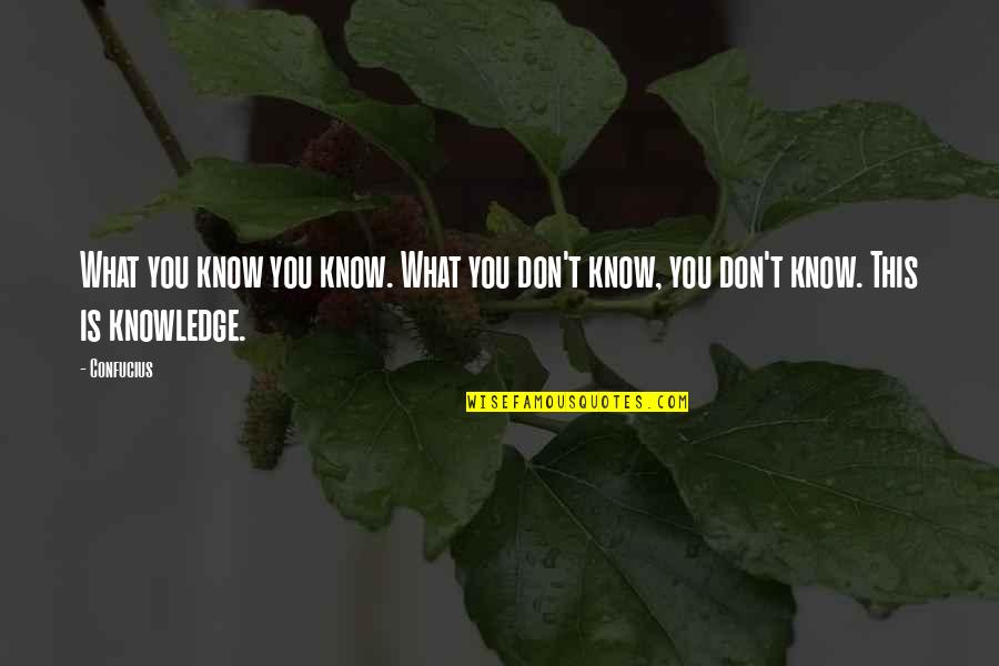 Congeries Quotes By Confucius: What you know you know. What you don't