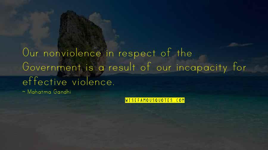 Congratulations On Finding Out You're Pregnant Quotes By Mahatma Gandhi: Our nonviolence in respect of the Government is