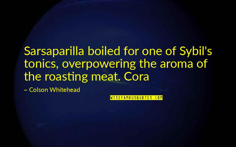 Congratulations On Finishing University Quotes By Colson Whitehead: Sarsaparilla boiled for one of Sybil's tonics, overpowering