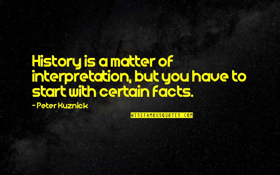 Contented Heart Quotes By Peter Kuznick: History is a matter of interpretation, but you