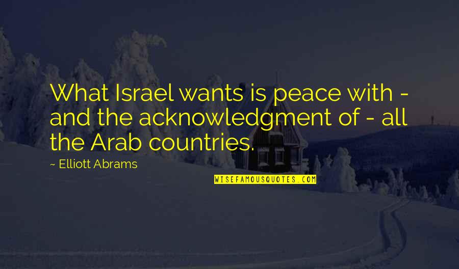 Contenuto In Inglese Quotes By Elliott Abrams: What Israel wants is peace with - and