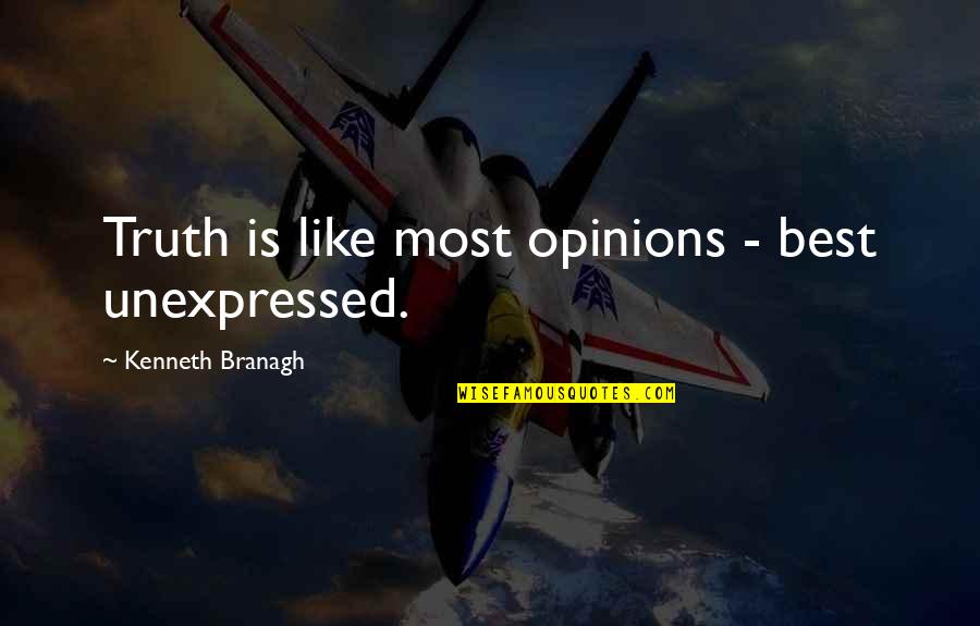 Contrestrak Quotes By Kenneth Branagh: Truth is like most opinions - best unexpressed.