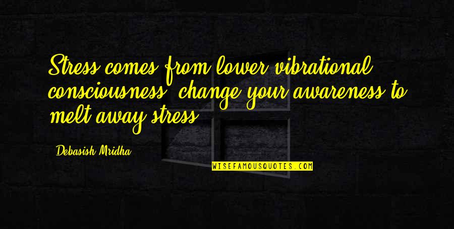 Cope With Quotes By Debasish Mridha: Stress comes from lower vibrational consciousness; change your