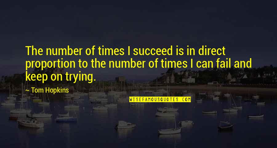 Copestone Operating Quotes By Tom Hopkins: The number of times I succeed is in