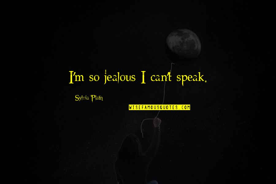 Coquetear En Quotes By Sylvia Plath: I'm so jealous I can't speak.