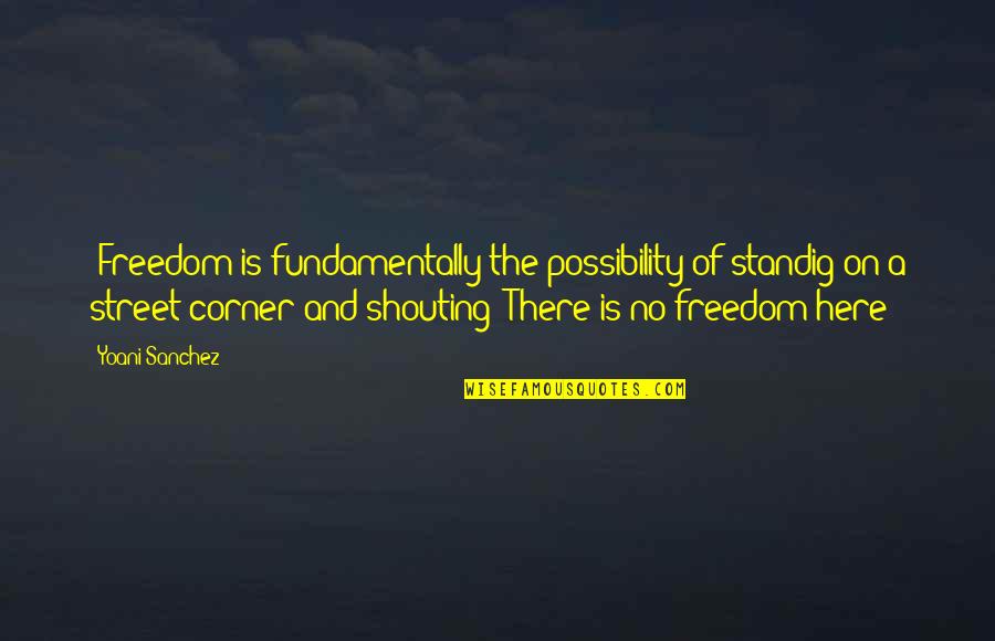 Corner No Quotes By Yoani Sanchez: "Freedom is fundamentally the possibility of standig on