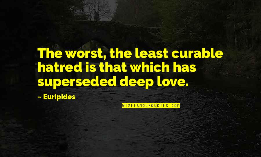 Corpening Group Quotes By Euripides: The worst, the least curable hatred is that