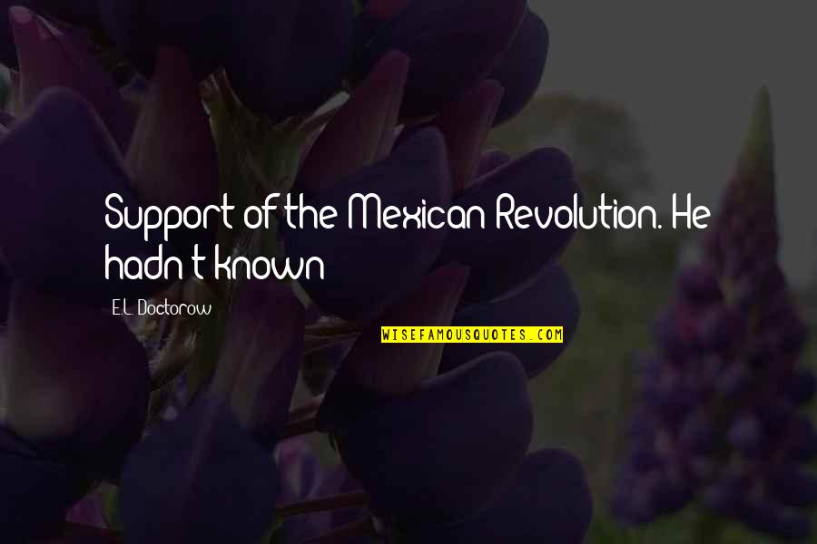 Corporate Christmas Party Quotes By E.L. Doctorow: Support of the Mexican Revolution. He hadn't known