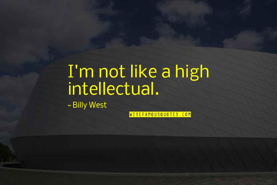 Corroborated Information Quotes By Billy West: I'm not like a high intellectual.