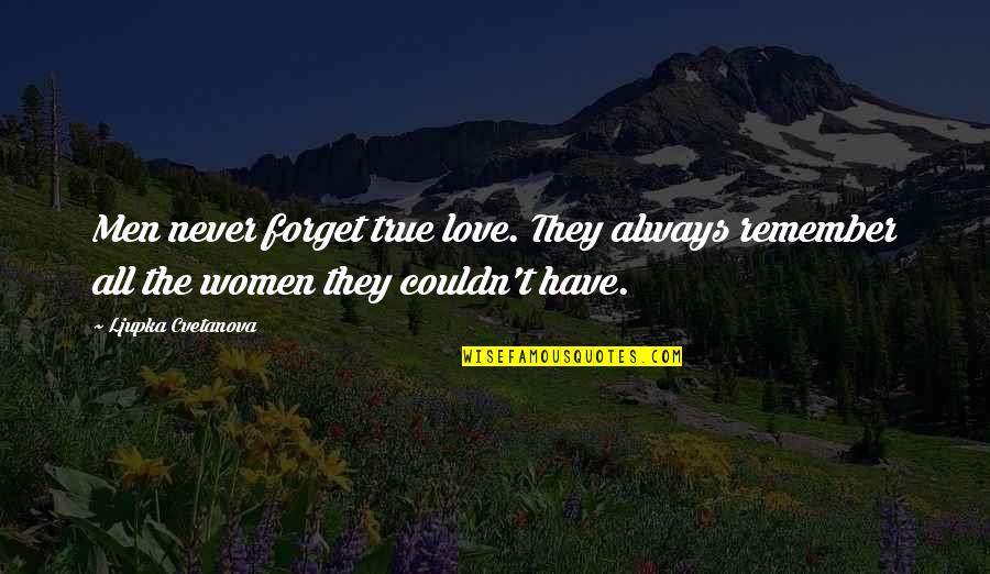 Cosmologist Cabernet Quotes By Ljupka Cvetanova: Men never forget true love. They always remember