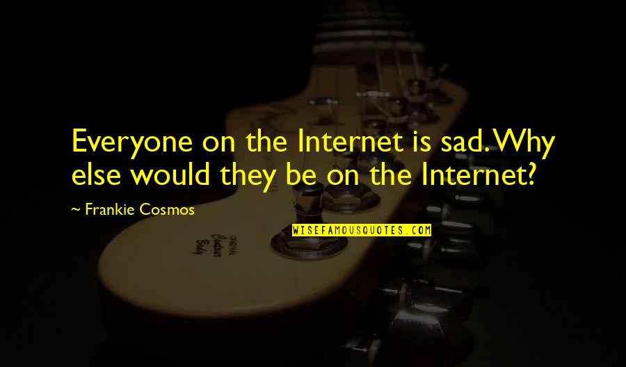 Cosmos Quotes By Frankie Cosmos: Everyone on the Internet is sad. Why else