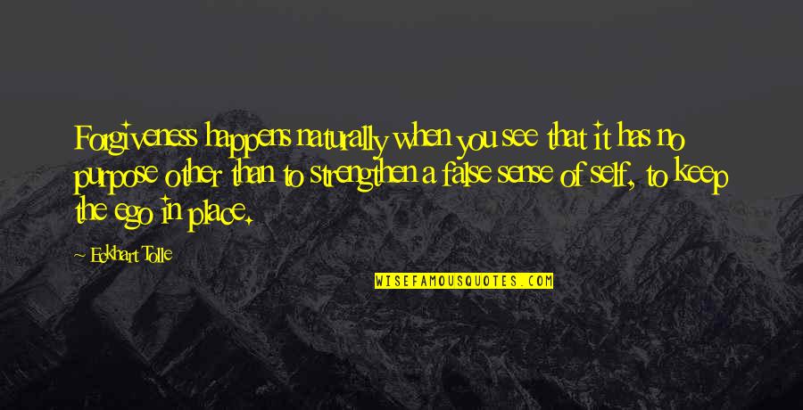 Cotillard Syndrome Quotes By Eckhart Tolle: Forgiveness happens naturally when you see that it