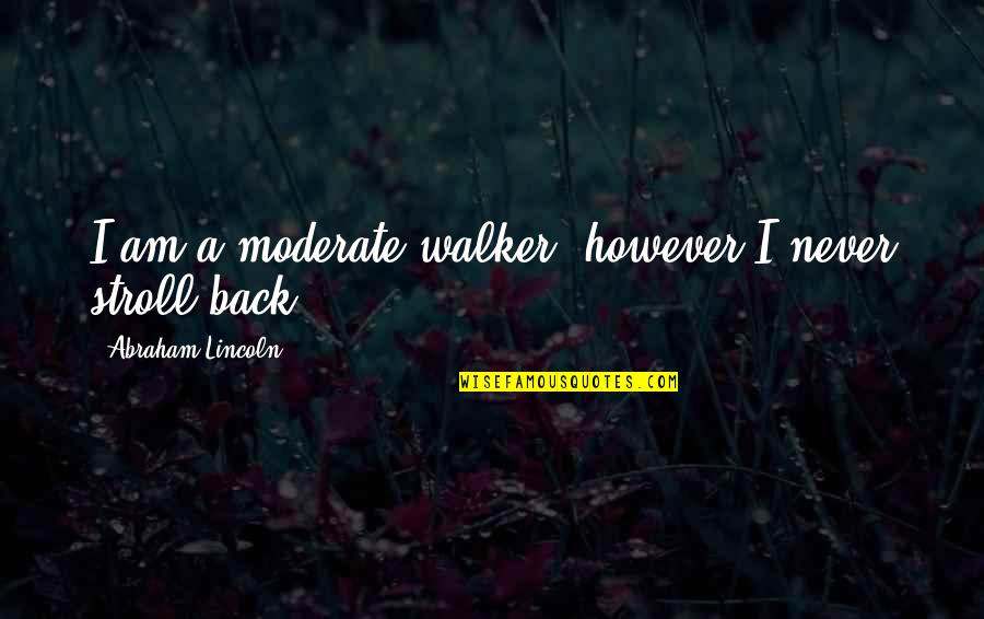 Counter Reformist Art Quotes By Abraham Lincoln: I am a moderate walker, however I never