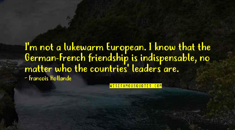 Countries Friendship Quotes By Francois Hollande: I'm not a lukewarm European. I know that