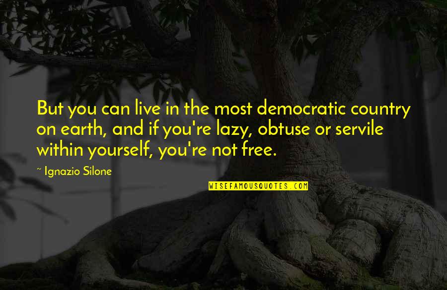 Country You Live In Quotes By Ignazio Silone: But you can live in the most democratic