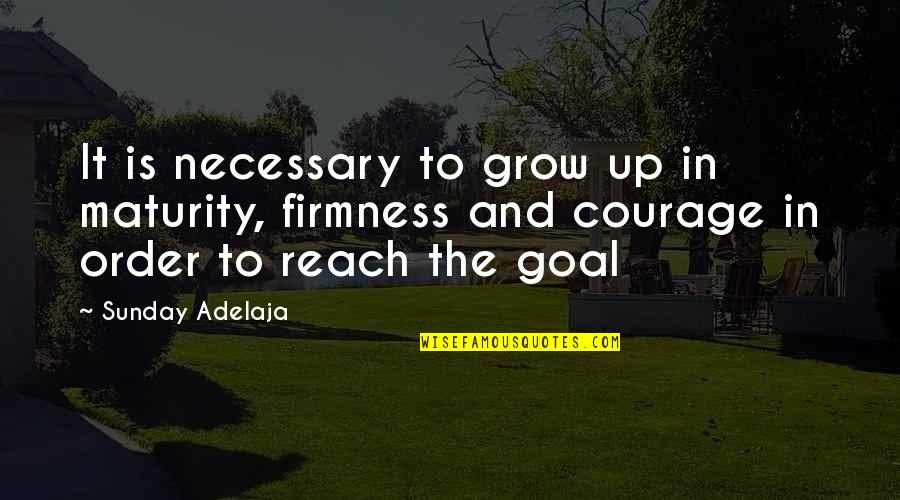 Courage To Grow Quotes By Sunday Adelaja: It is necessary to grow up in maturity,