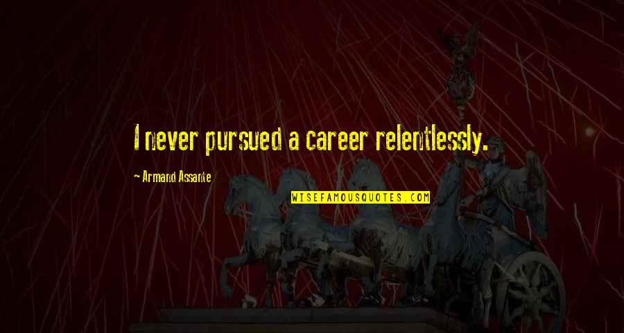 Coworker Best Friend Quotes By Armand Assante: I never pursued a career relentlessly.
