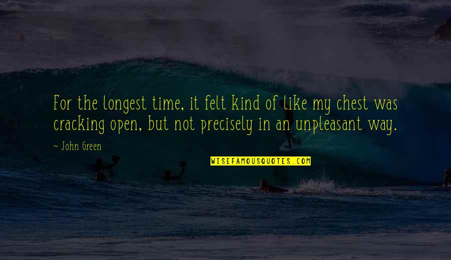 Cracking Quotes By John Green: For the longest time, it felt kind of