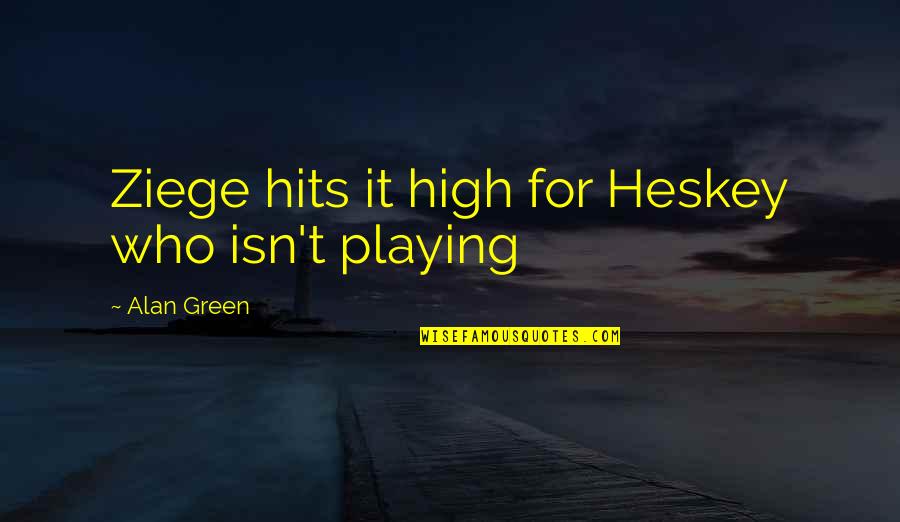 Crae Quotes By Alan Green: Ziege hits it high for Heskey who isn't