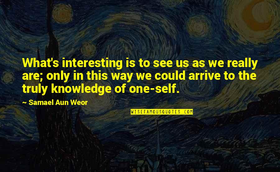 Craftsperson Salary Quotes By Samael Aun Weor: What's interesting is to see us as we