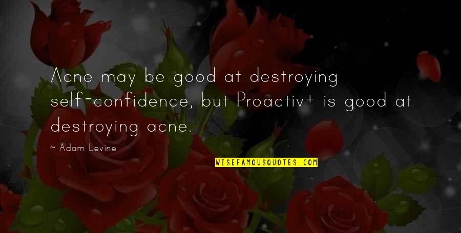 Craniologists Quotes By Adam Levine: Acne may be good at destroying self-confidence, but