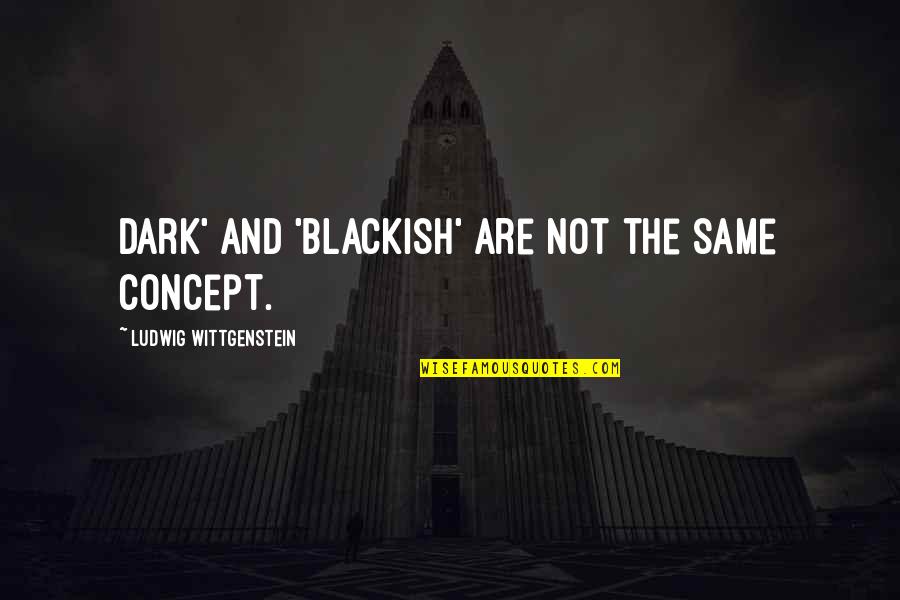 Craptastic Movie Quotes By Ludwig Wittgenstein: Dark' and 'blackish' are not the same concept.