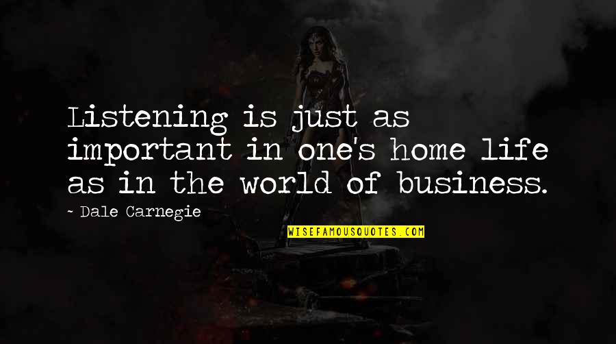 Cremallera Automotriz Quotes By Dale Carnegie: Listening is just as important in one's home