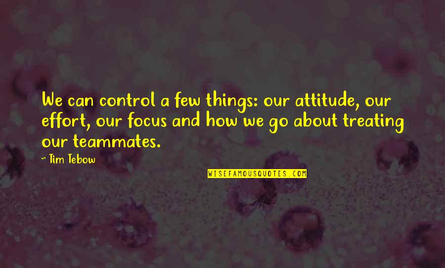 Crepaldi 2010 Quotes By Tim Tebow: We can control a few things: our attitude,