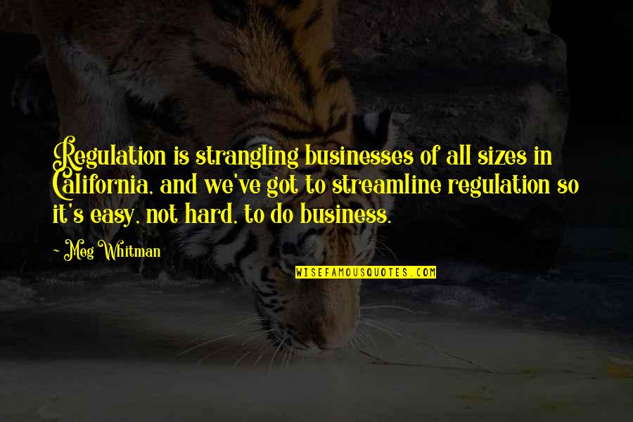 Criminal Minds Gatekeeper Quotes By Meg Whitman: Regulation is strangling businesses of all sizes in