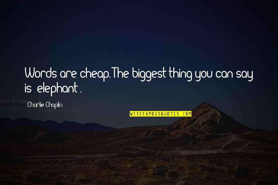 Cripes Distributing Quotes By Charlie Chaplin: Words are cheap. The biggest thing you can