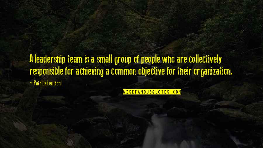 Critique Synonyms Quotes By Patrick Lencioni: A leadership team is a small group of