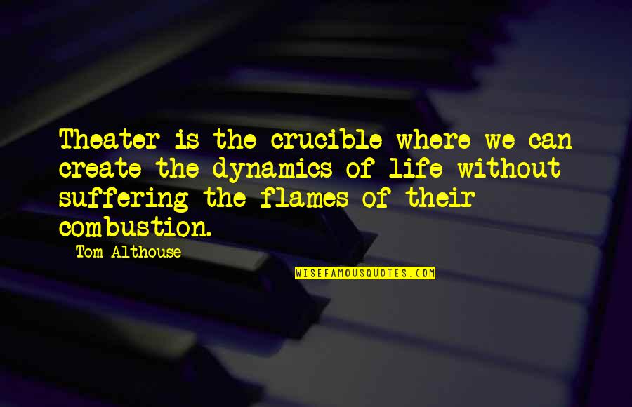 Crucible Act 4 Quotes By Tom Althouse: Theater is the crucible where we can create