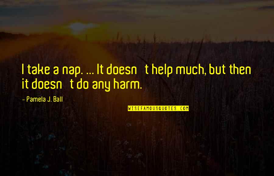 Cuarta Dimension Quotes By Pamela J. Ball: I take a nap. ... It doesn't help