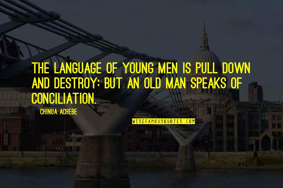 Cuddlier Quotes By Chinua Achebe: The language of young men is pull down