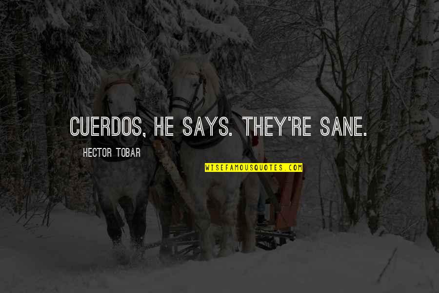 Cuerdos Quotes By Hector Tobar: Cuerdos, he says. They're sane.