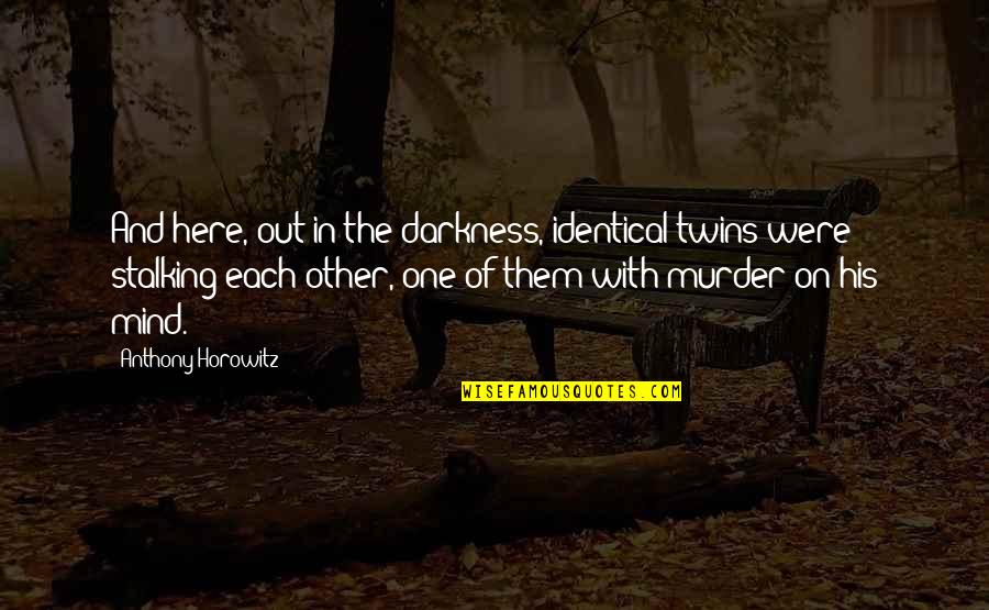 Culantro Quotes By Anthony Horowitz: And here, out in the darkness, identical twins