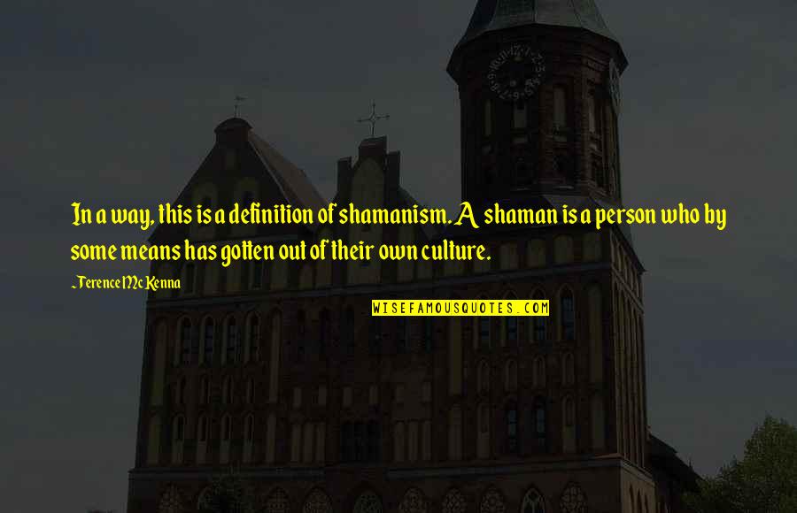 Culture Definitions Quotes By Terence McKenna: In a way, this is a definition of