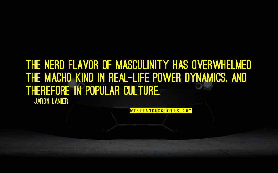 Culture Of Life Quotes By Jaron Lanier: The nerd flavor of masculinity has overwhelmed the