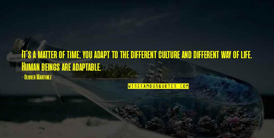 Culture Of Life Quotes By Olivier Martinez: It's a matter of time; you adapt to