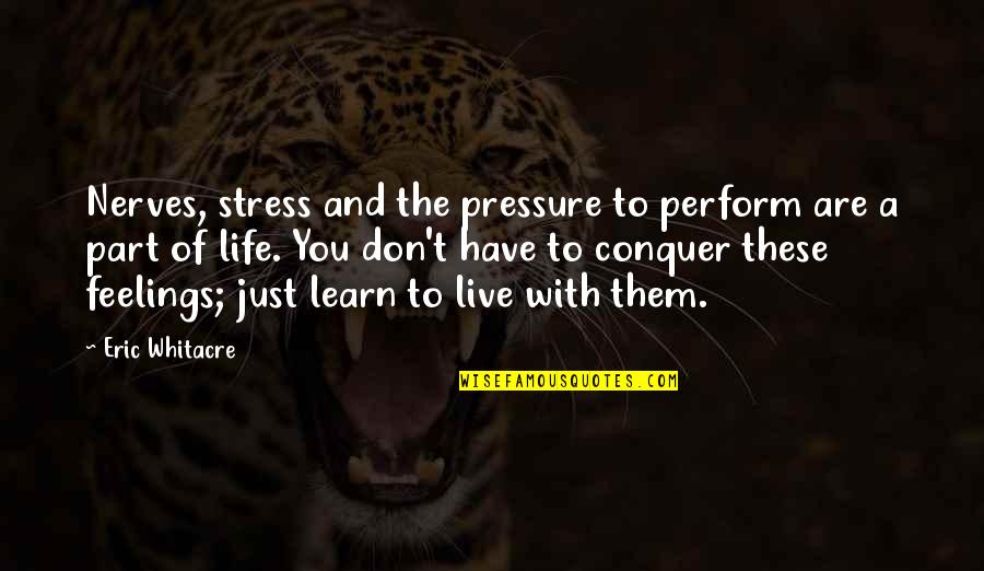 Cunnane Group Quotes By Eric Whitacre: Nerves, stress and the pressure to perform are