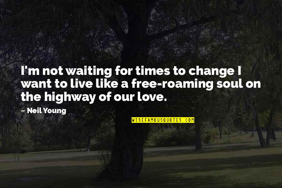 Curaj Dex Quotes By Neil Young: I'm not waiting for times to change I