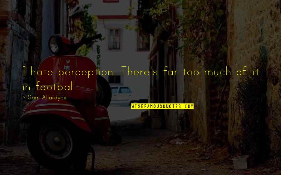 Current Affairs In India Quotes By Sam Allardyce: I hate perception. There's far too much of