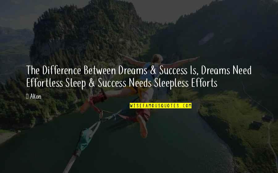 Currins Discount Quotes By Akon: The Difference Between Dreams & Success Is, Dreams