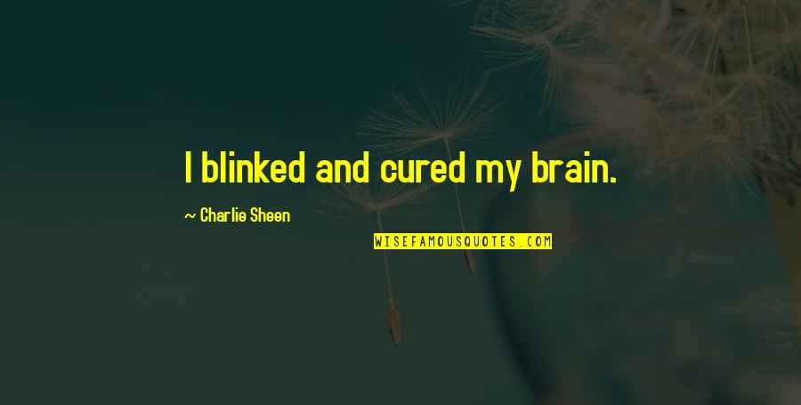 Currinsville Quotes By Charlie Sheen: I blinked and cured my brain.