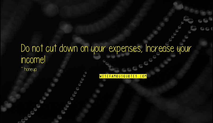 Cut Down Quotes By Honeya: Do not cut down on your expenses, Increase