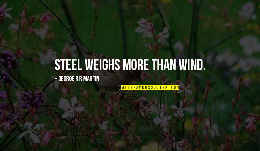 Cute And Short Birthday Quotes By George R R Martin: Steel weighs more than wind.