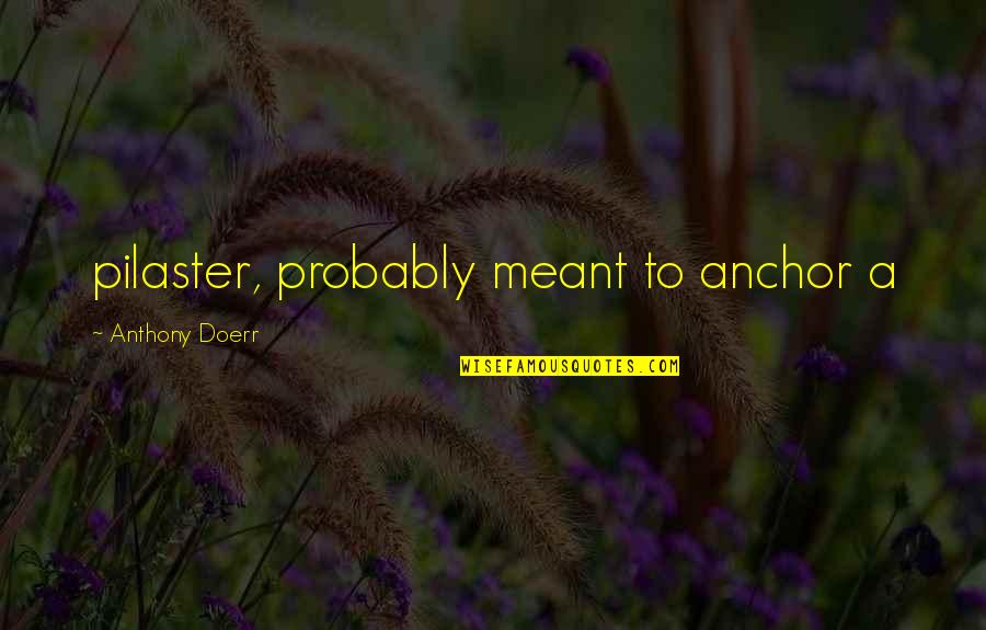 Cute Eyelash Quotes By Anthony Doerr: pilaster, probably meant to anchor a