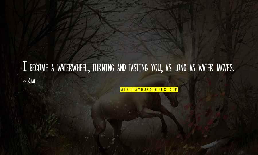 Cute Moving On Love Quotes By Rumi: I become a waterwheel, turning and tasting you,