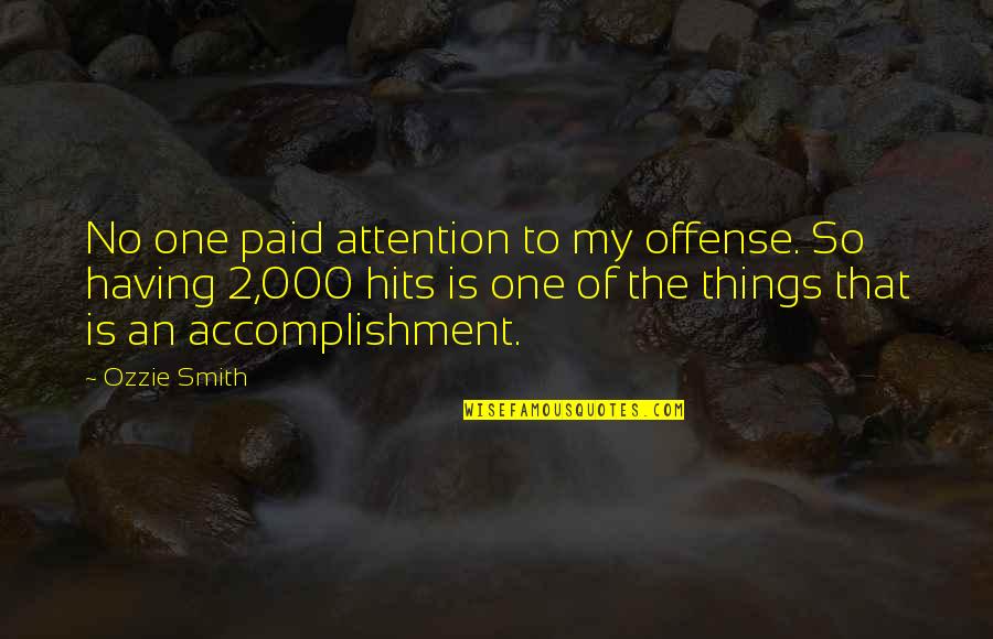 Cute Thank You For Being There Quotes By Ozzie Smith: No one paid attention to my offense. So